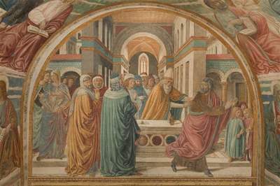 Benozzo Gozzoli, La Cacciata di Gioacchino, tabernacolo della Visitazione, Museo Benozzo Gozzoli, Castelfiorentino